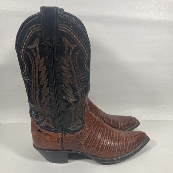Justin Boots Shoes Justin Iguana Lizard Skin Western Brown Black